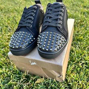 Christian Louboutin Black Studded Sneakers